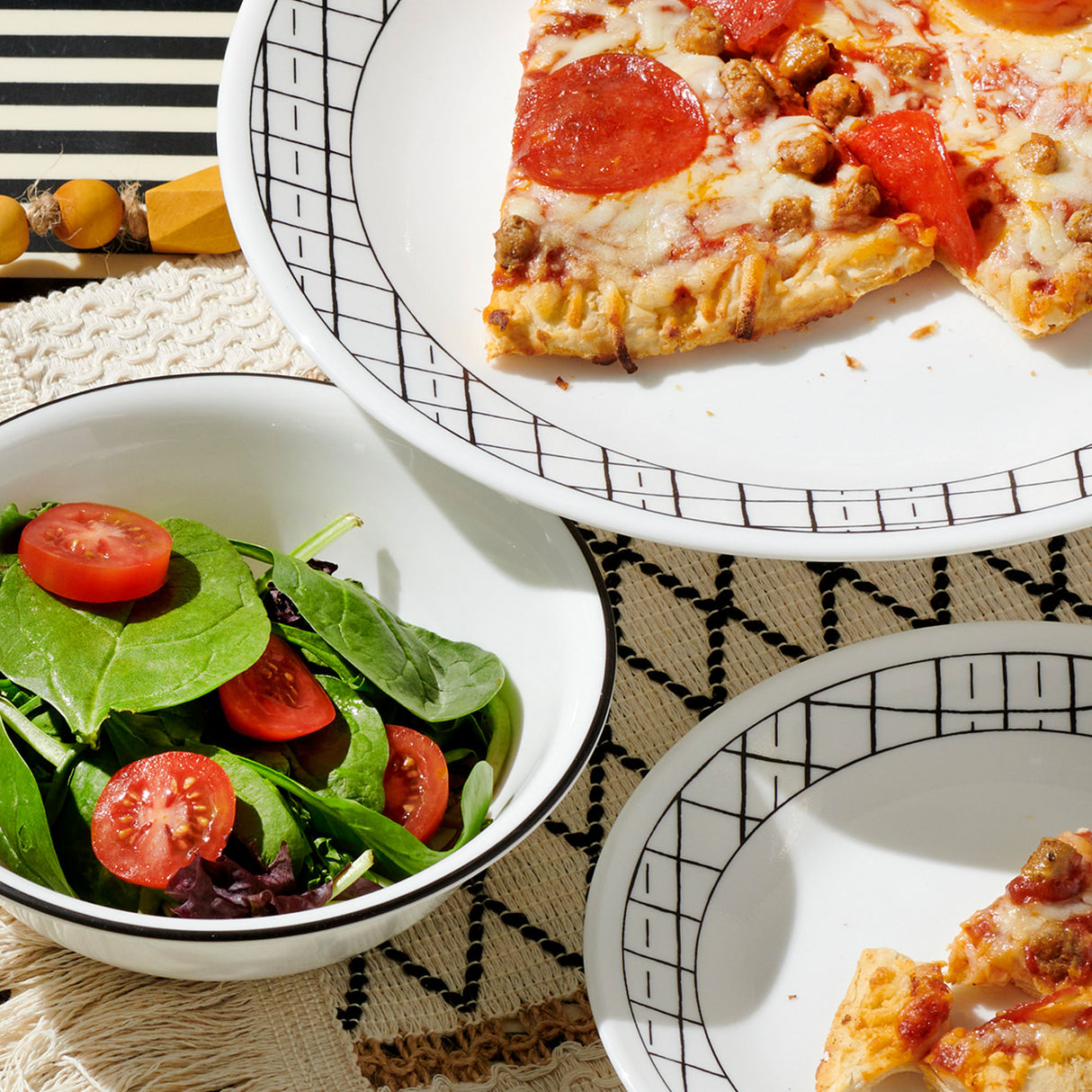 Corelle® Delicate Grid 18-piece Dinnerware Set, Service for 6