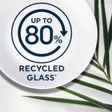 text: up to 80% recycled glass