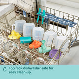 text that says top-rack dishwasher safe for easy clean up