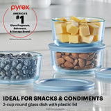 Blue Storage with text Pyrex Americas #1 Glass & Prepware & Storage Brand