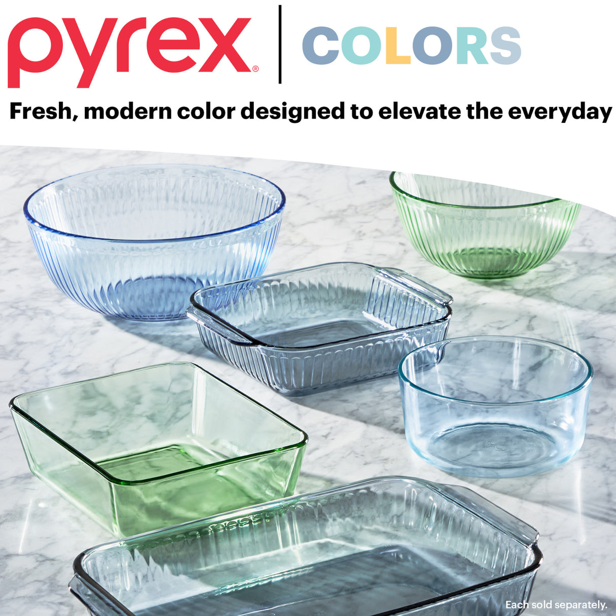 text Pyrex Colors fresh modern designed to elevate the everyday