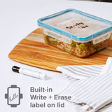 Total Solution 8-cup food storage with text built-in write & erase label on lid