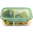 Snapware MealBox 5.8-cup Divided Glass Food Storage Container with Blue Lid