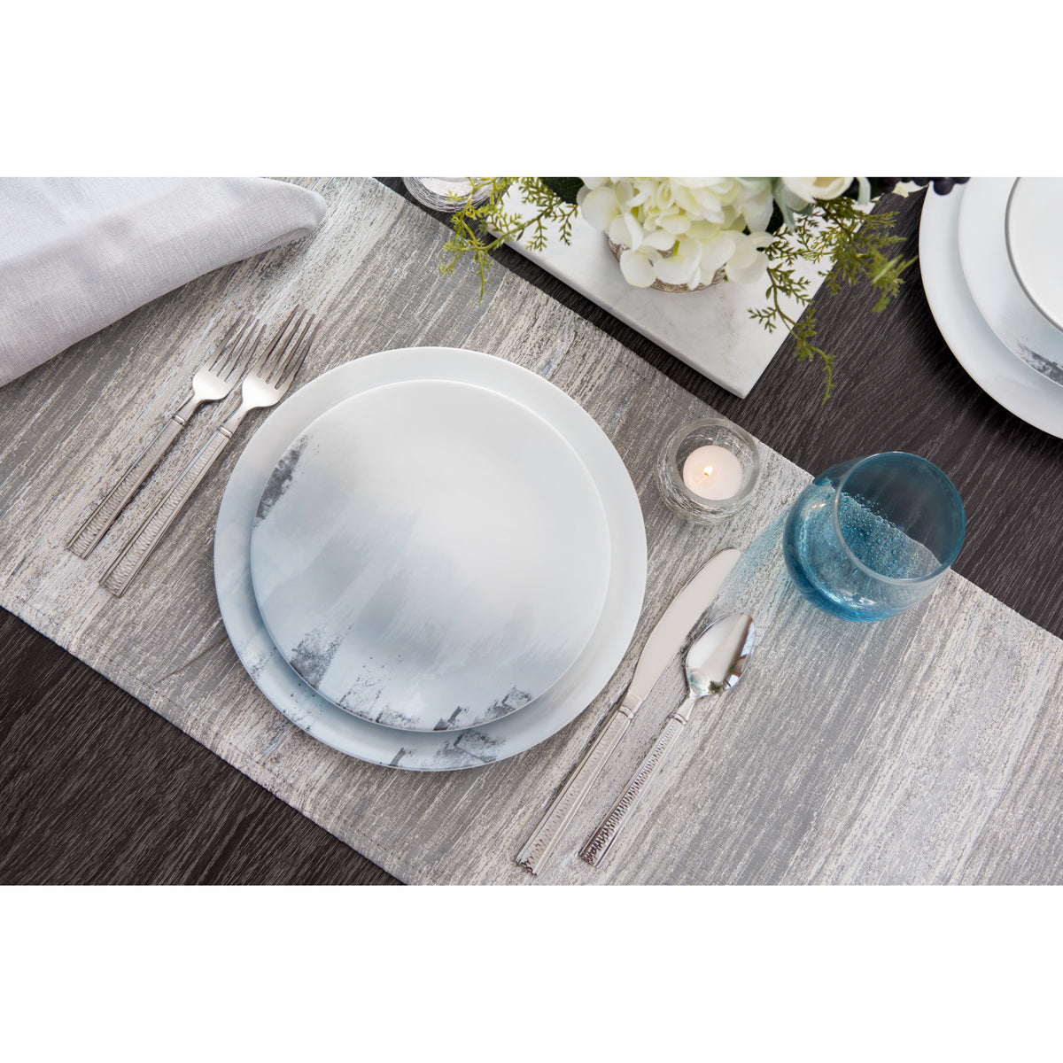Sentiments Corelle Blue Watercolor 12-Piece Dinnerware Set for 4 | Corelle Tranquil ...
