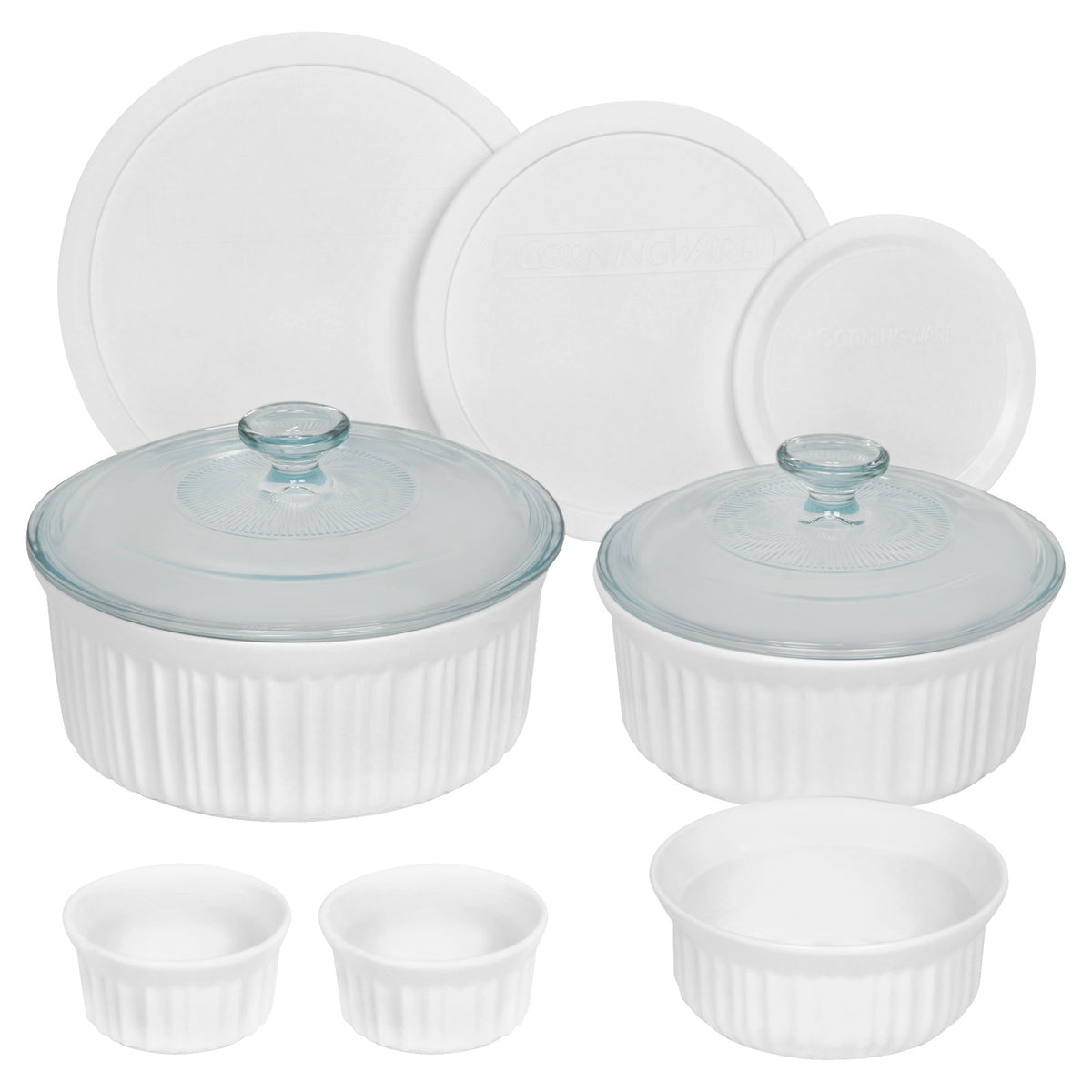 CorningWare Round Bakeware Set (French White; 10-piece)
