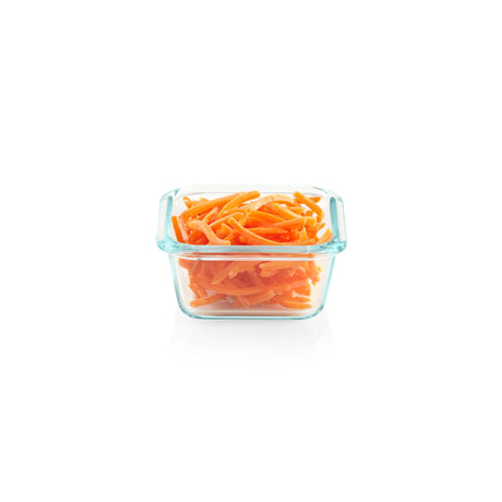  Total Solution Pyrex 1-cup Square Glass Food Storage with shredded cheese inside