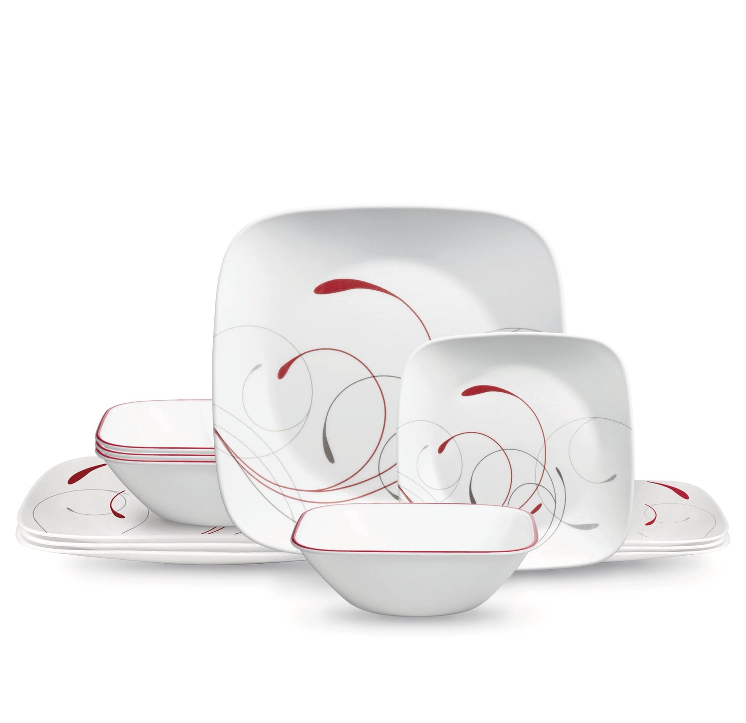Square Splendor 12-piece Dinnerware Set, Service for 4