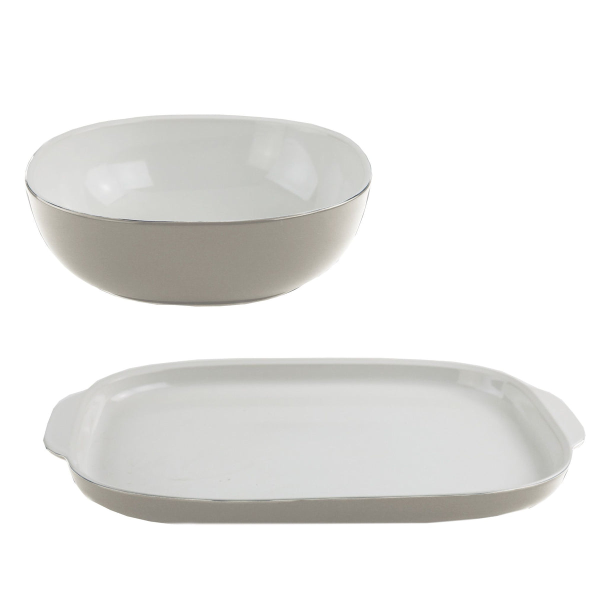 CW by Corningware Everyday Truffle 2-pc Serving Set (gray)