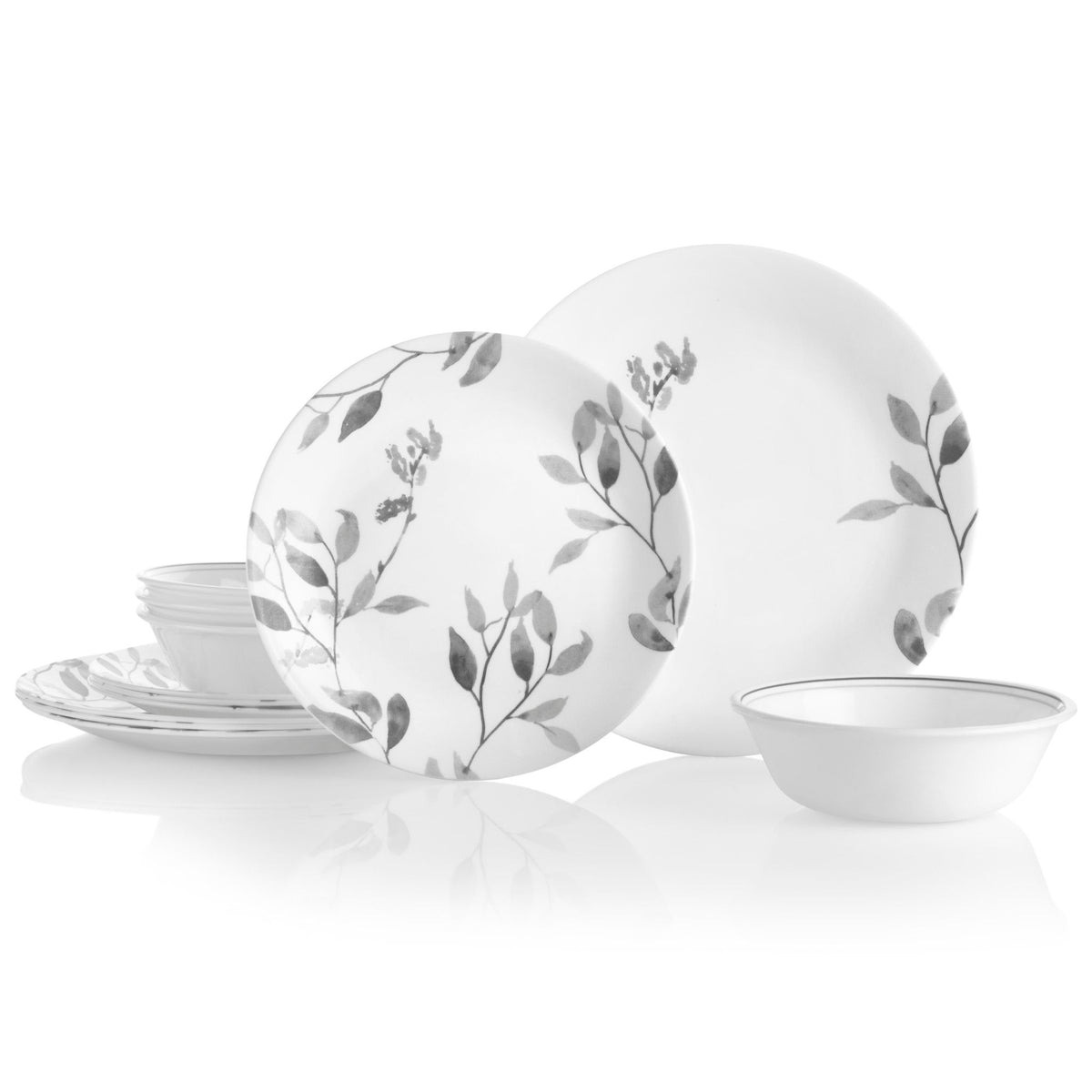 Misty Leaves 12-piece Dinnerware Set, Service for 4
