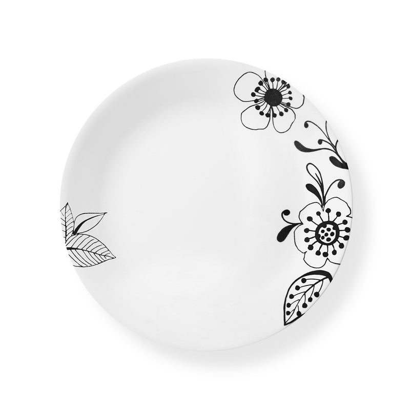 Black Floral Dinner Plate, 10.25
