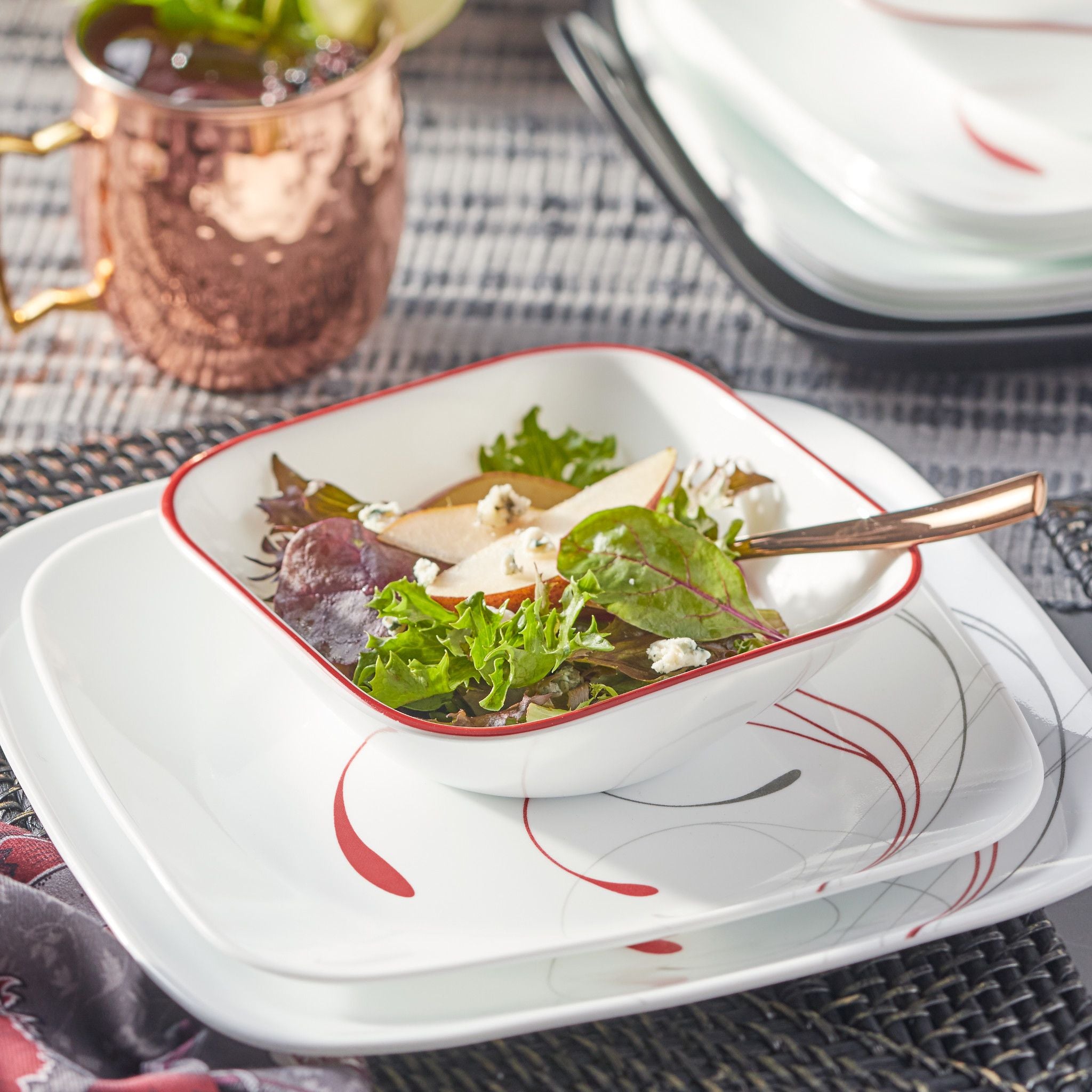 Corelle Service for 6 Chip Resistant Splendor Dinnerware Set 18 Piece