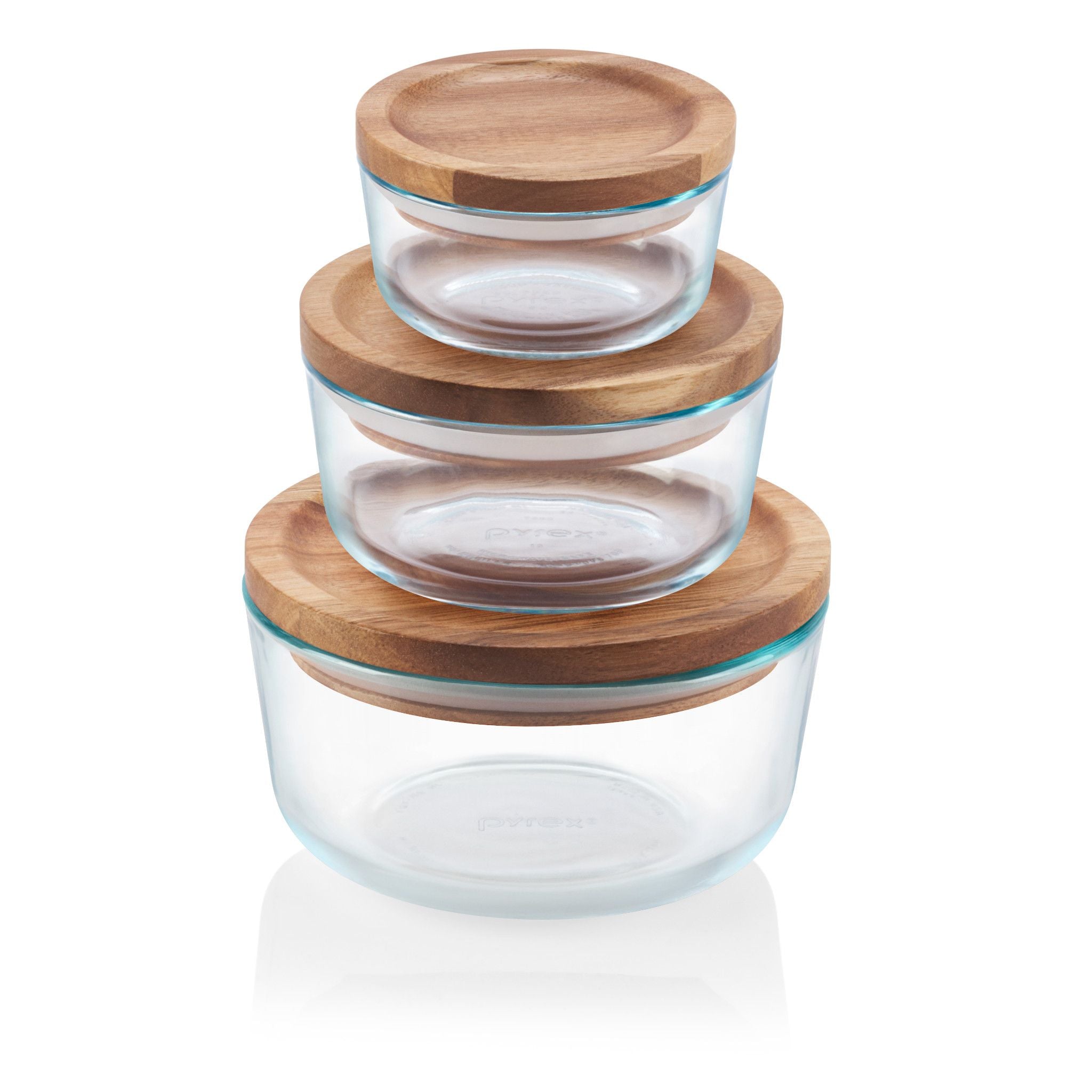 Pyrex® Simply Store® 6-piece Glass Food Storage Container Set with Wood Lids