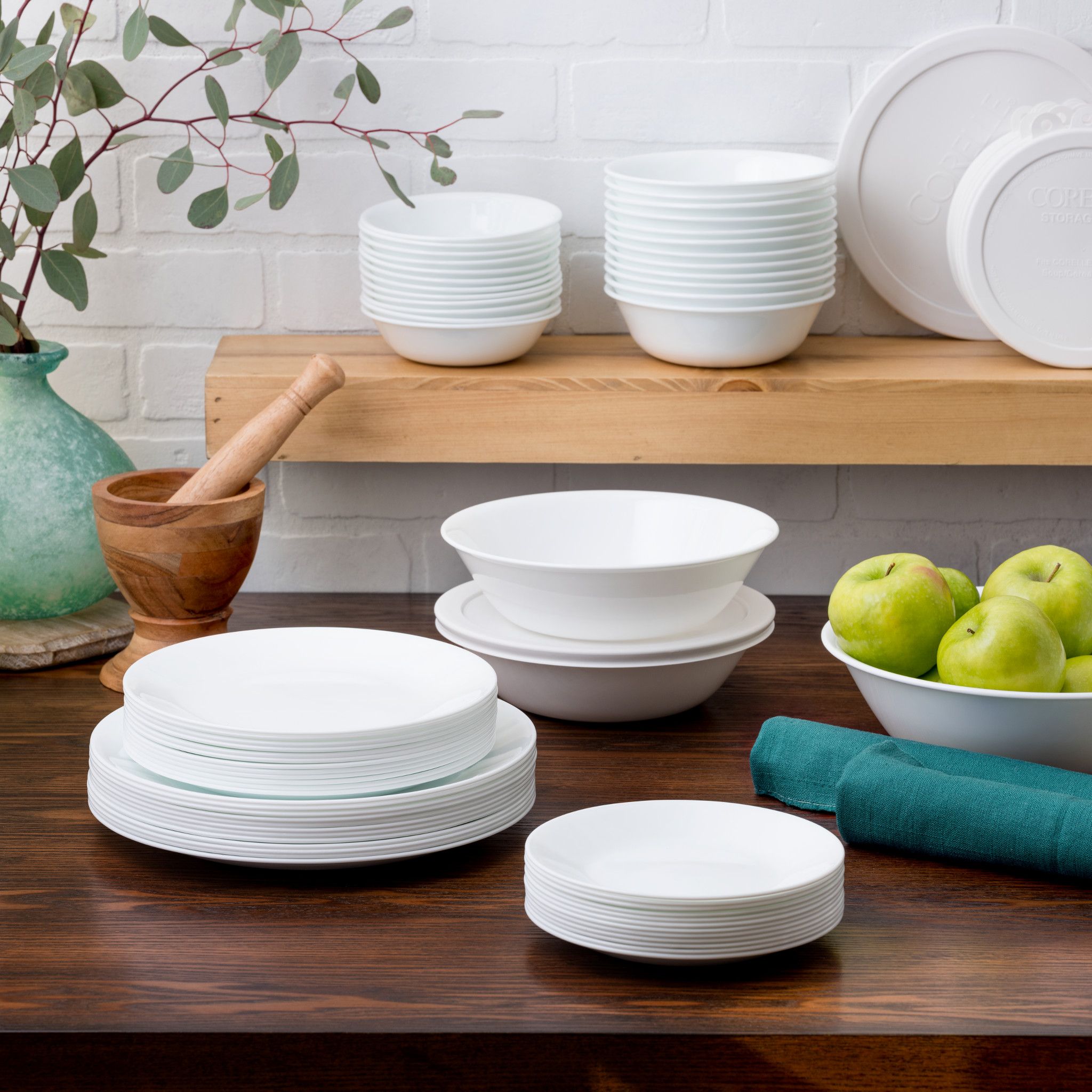 Corelle Winter Frost White 78 piece Dinnerware Set Service for 12