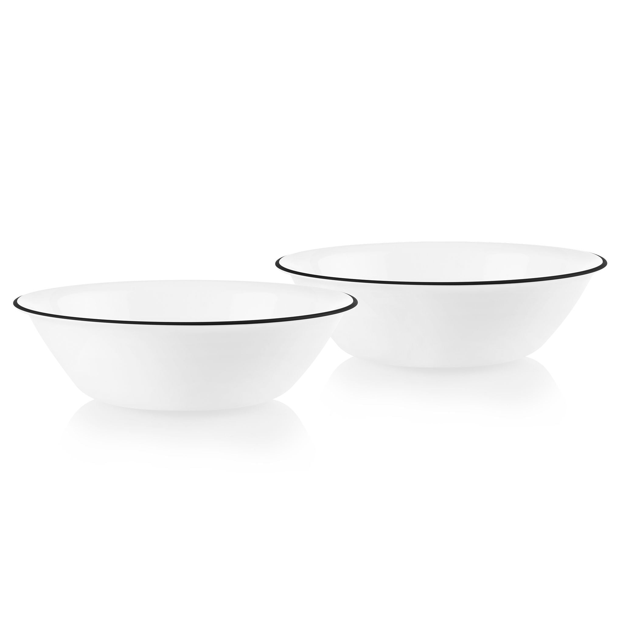 Corelle Bold Black Banded 2 quart Serving Bowls 2 pack