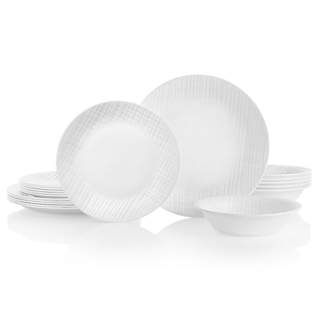 Linen Weave 18-piece Dinnerware Set