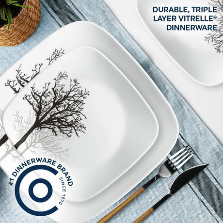  Timber Shadow dinner &amp; salad plate with text #1 dinnerware brand durable triple layer vitrelle dinnerwaryer vitrelle dinnerware