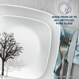  Timber Shadow dinner &amp; salad plate with text made from up to 80% recycled pure glass