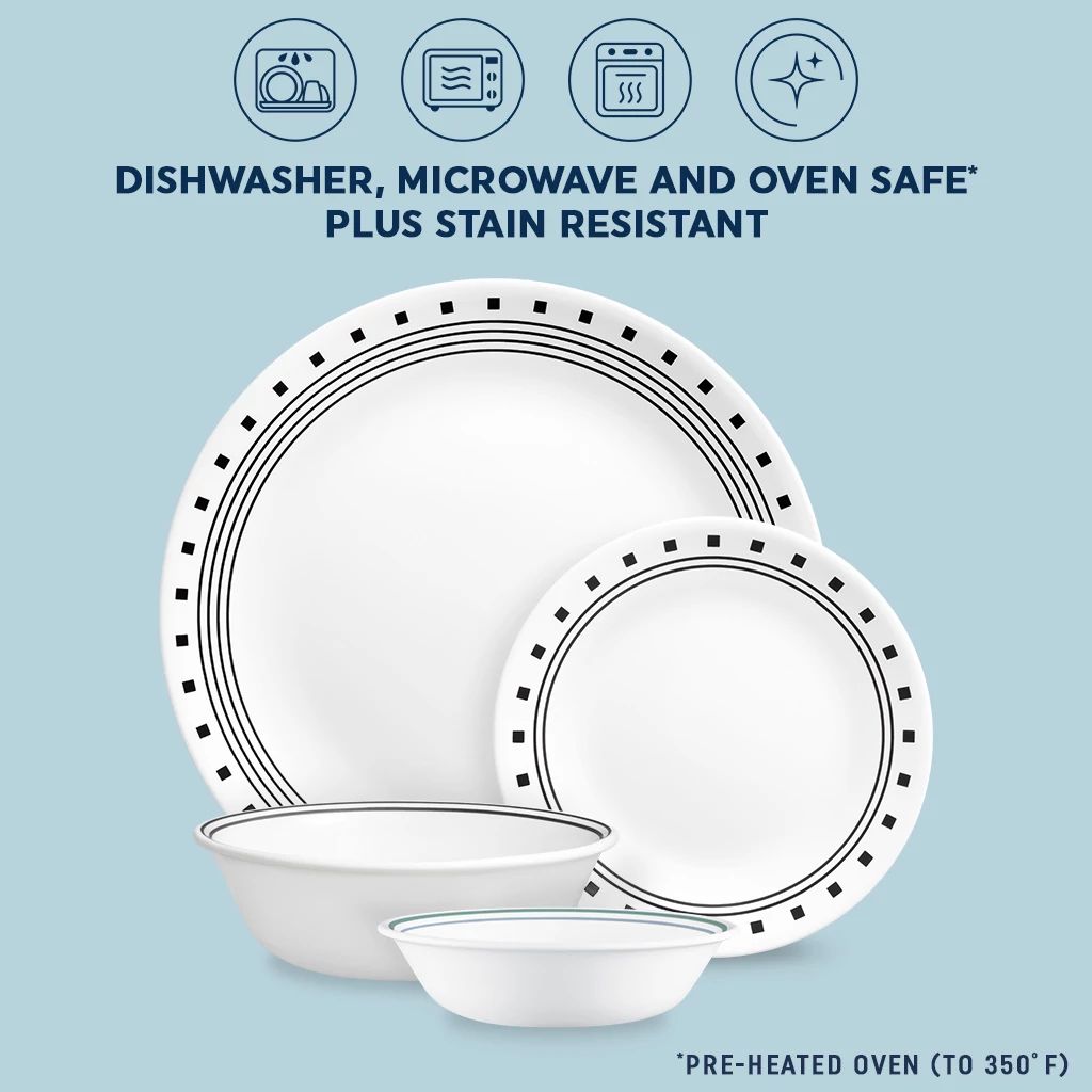  City Block  dinner &amp; appetizer plate, cereal &amp; condiment bowls  with text dishwasher,microwave &amp; ovensafe plus stain resistant