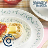  Country Cottage dinner &amp; appetizer plates with text durable triple later vitrelle dinnerware