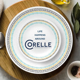  Paloma dinner &amp; appetizer plate with text life happens around Corelle