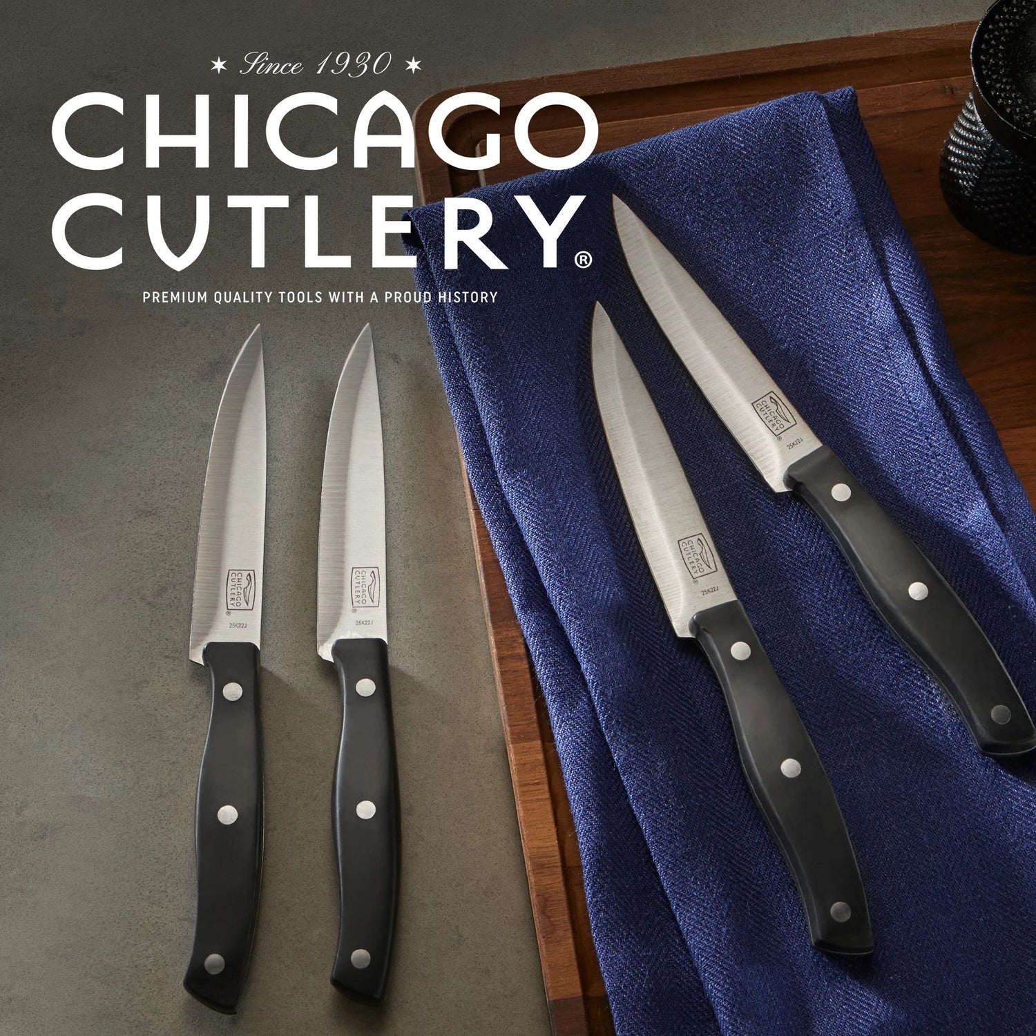  Ellsworth Steak Knife on table napkin