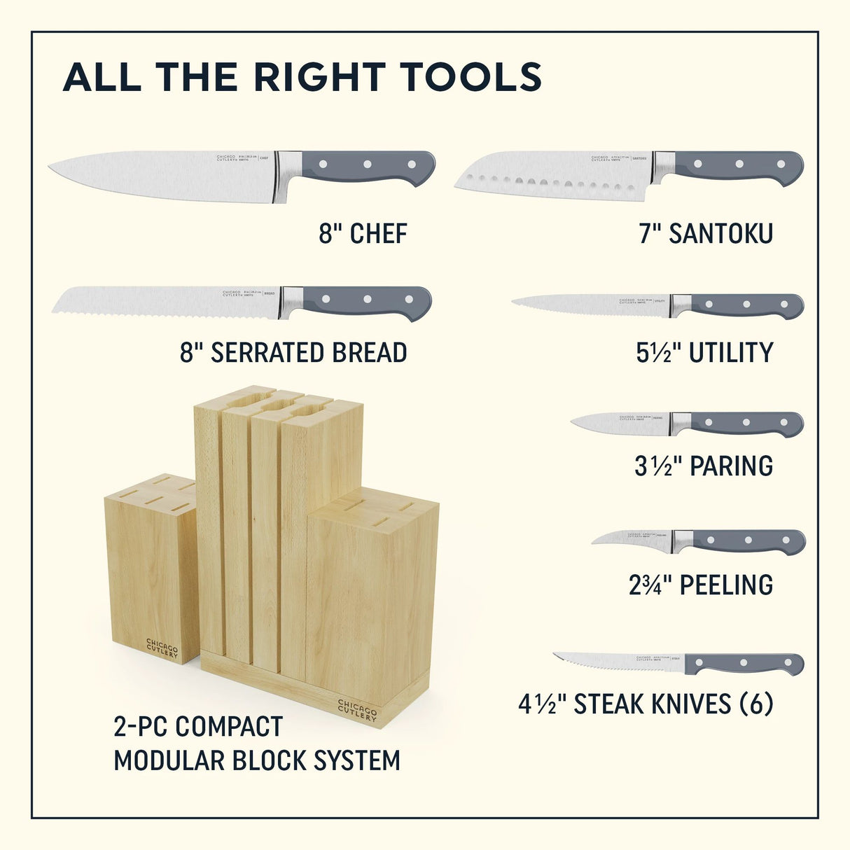  Halsted 14-piece Modular Block Set components