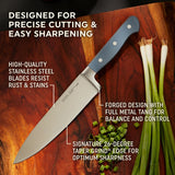  Halsted Chef Knife with text designed for precise cutting &amp; easy sharpening