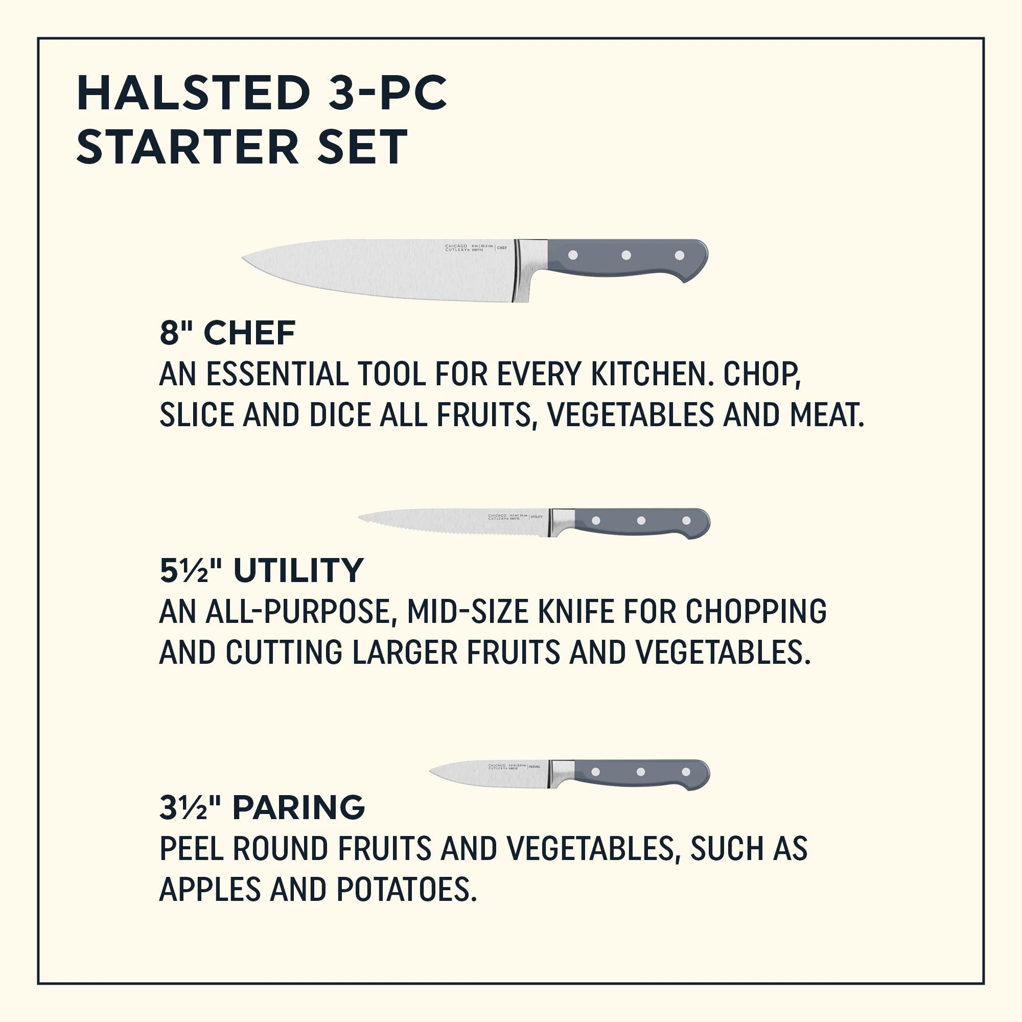 Chicago Cutlery® Halsted 3-piece Knife Set