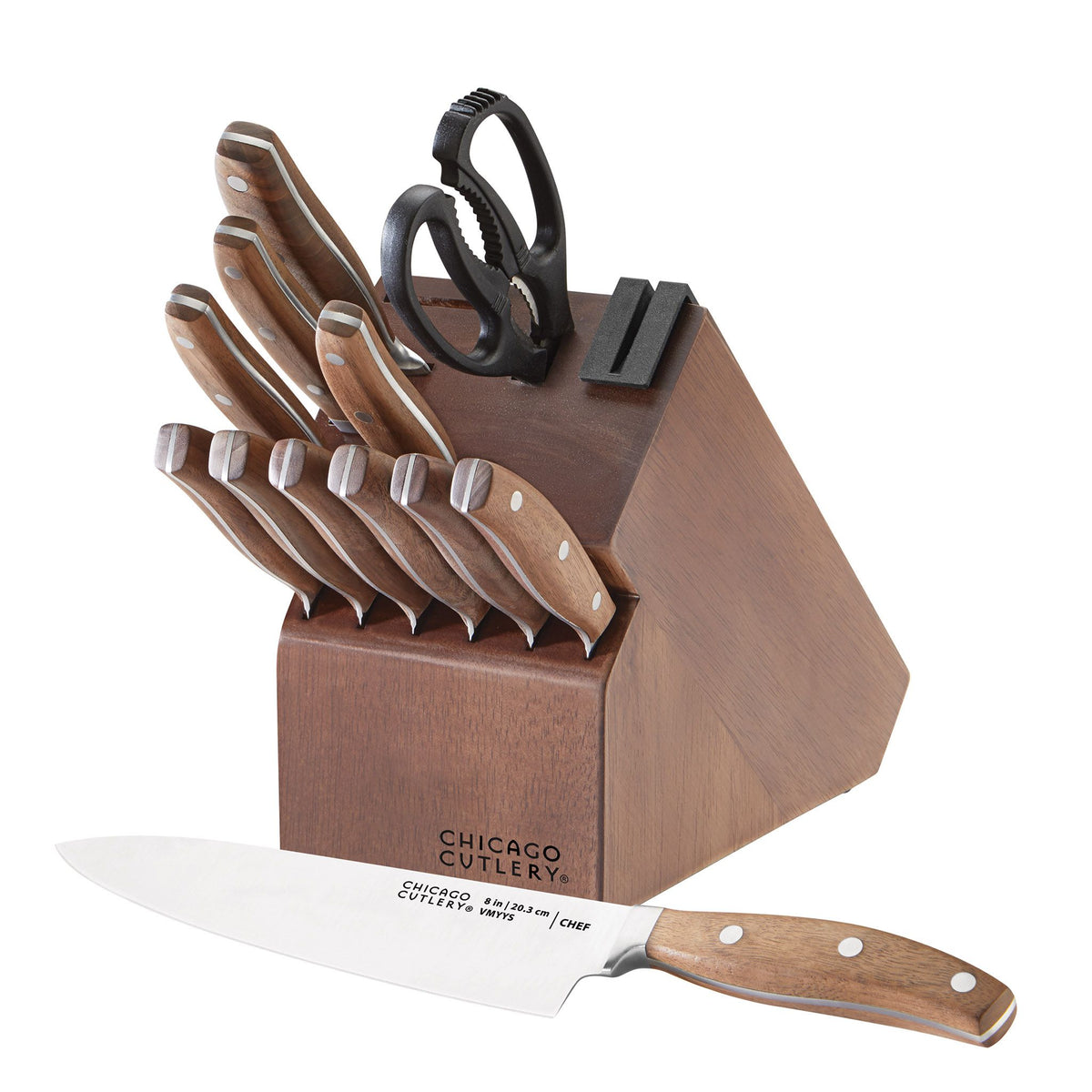 Chicago Cutlery® Signature Edge Walnut 13-piece Knife Block Set