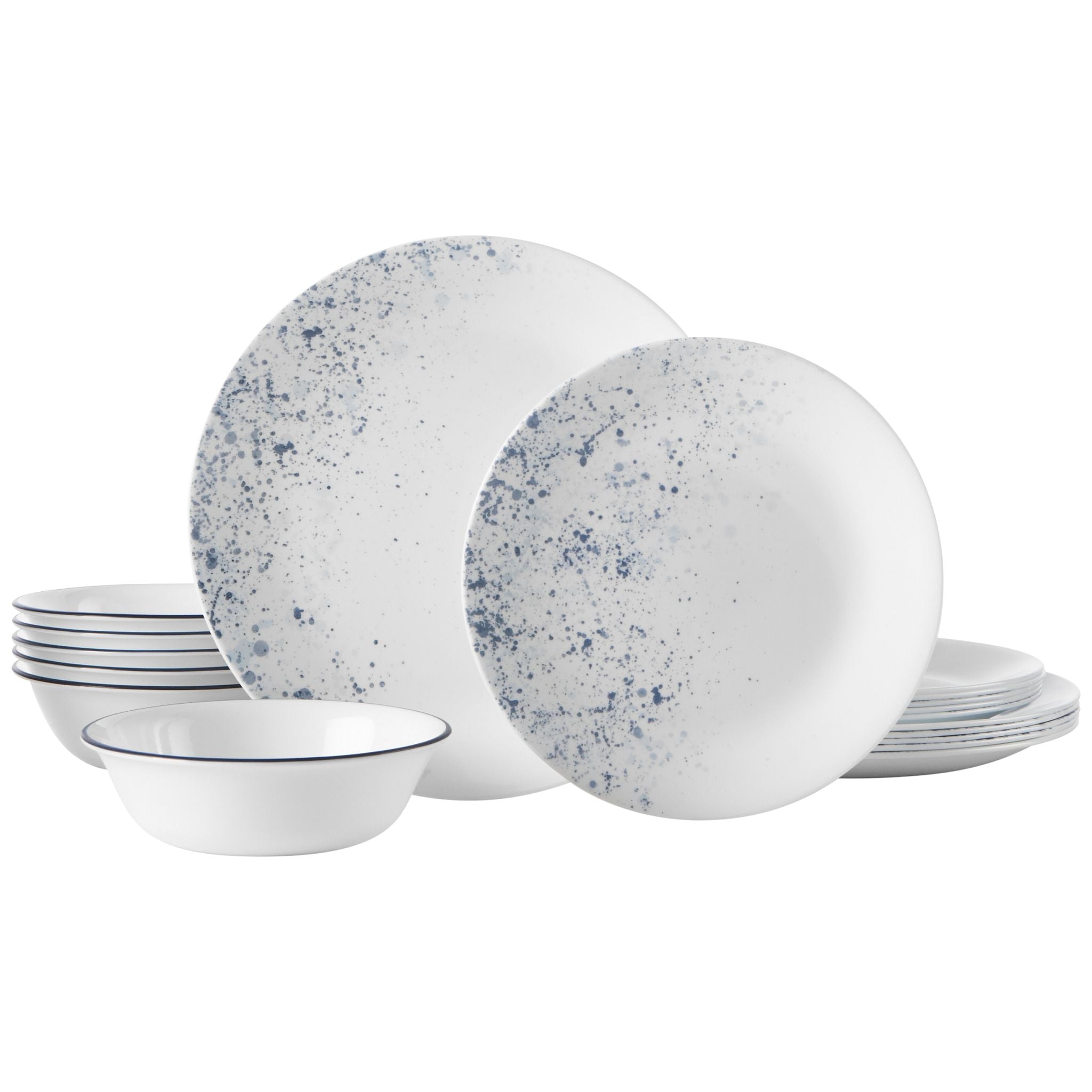 Corelle Indigo Speckle 18 piece Dinnerware Set Service for 6