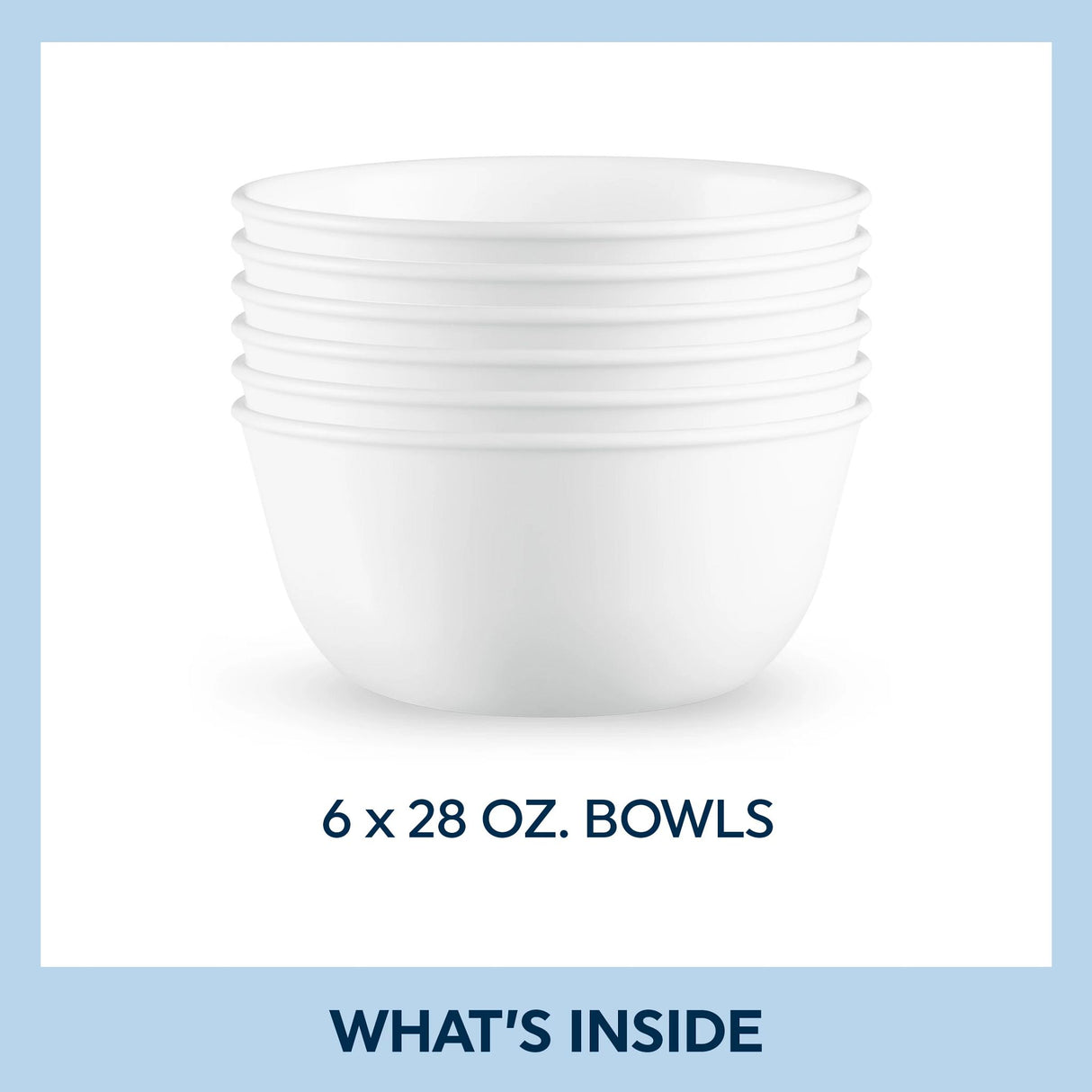  photo of Winter Frost White 28-oz with text what's inside six 28-ounce bowls