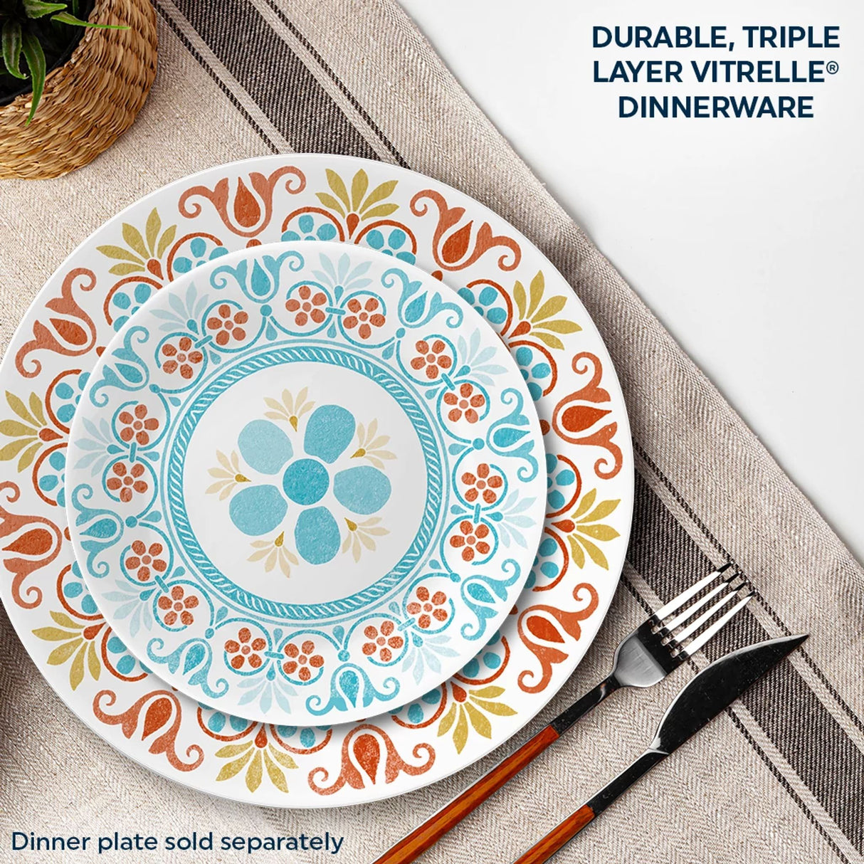  Terracotta Dreams 6.75” Appetizer Plate with text durable tiple layer vitrelle dinnerware