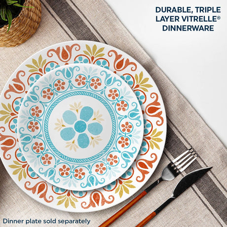  Global Collection Terracotta Dreams 6.75” Appetizer Plate with text durable triple layer vitrelle dinnerware