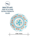  Terracotta Dreams 6.75” Appetizer Plate with text built to last one-of-a-kind extra strength glass