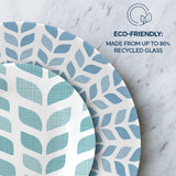  Northern Pines Dinner &amp; Appetizer plates with text eco-friendly made from up to 80% recycled glass