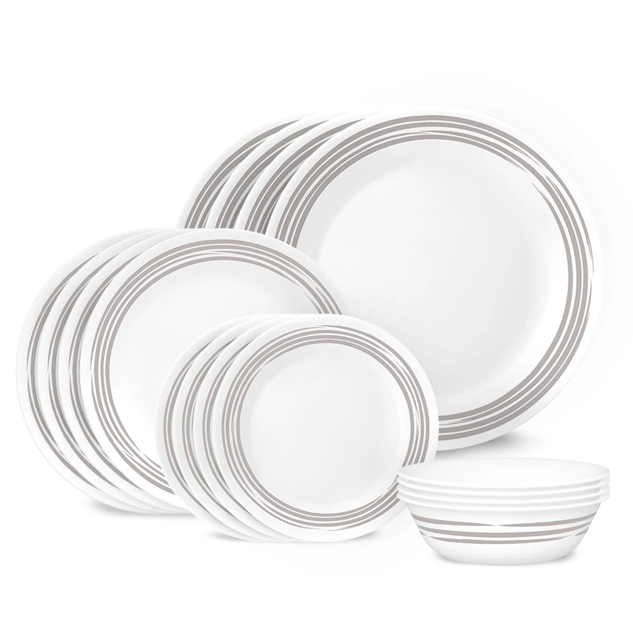 White and silver dinnerware on sale