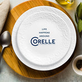  Bella Faenza dinnerplate &amp; lunch plate with text life happens around corelle