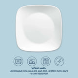  Vivid White dinnerplate with text works hard microwave dishwasher &amp; preheated oven safe &amp; stain resistant