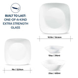  Vivid White plates &amp; bowls with text built to last one of a kind extra strength glass