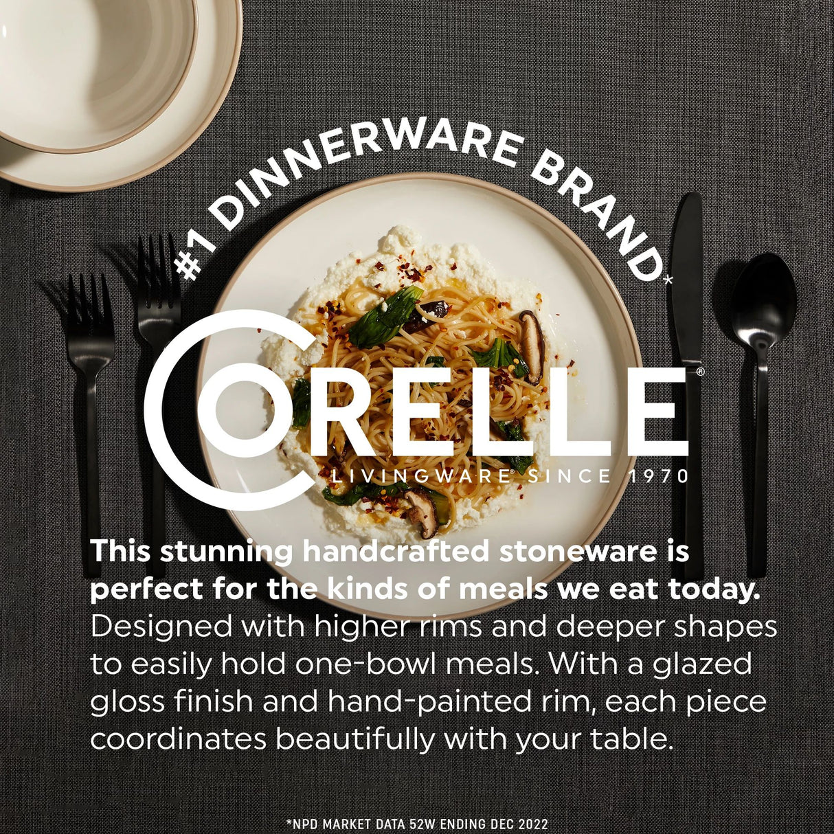  Stoneware Sea Salt dinnerplate with text #1 dinnerware brand