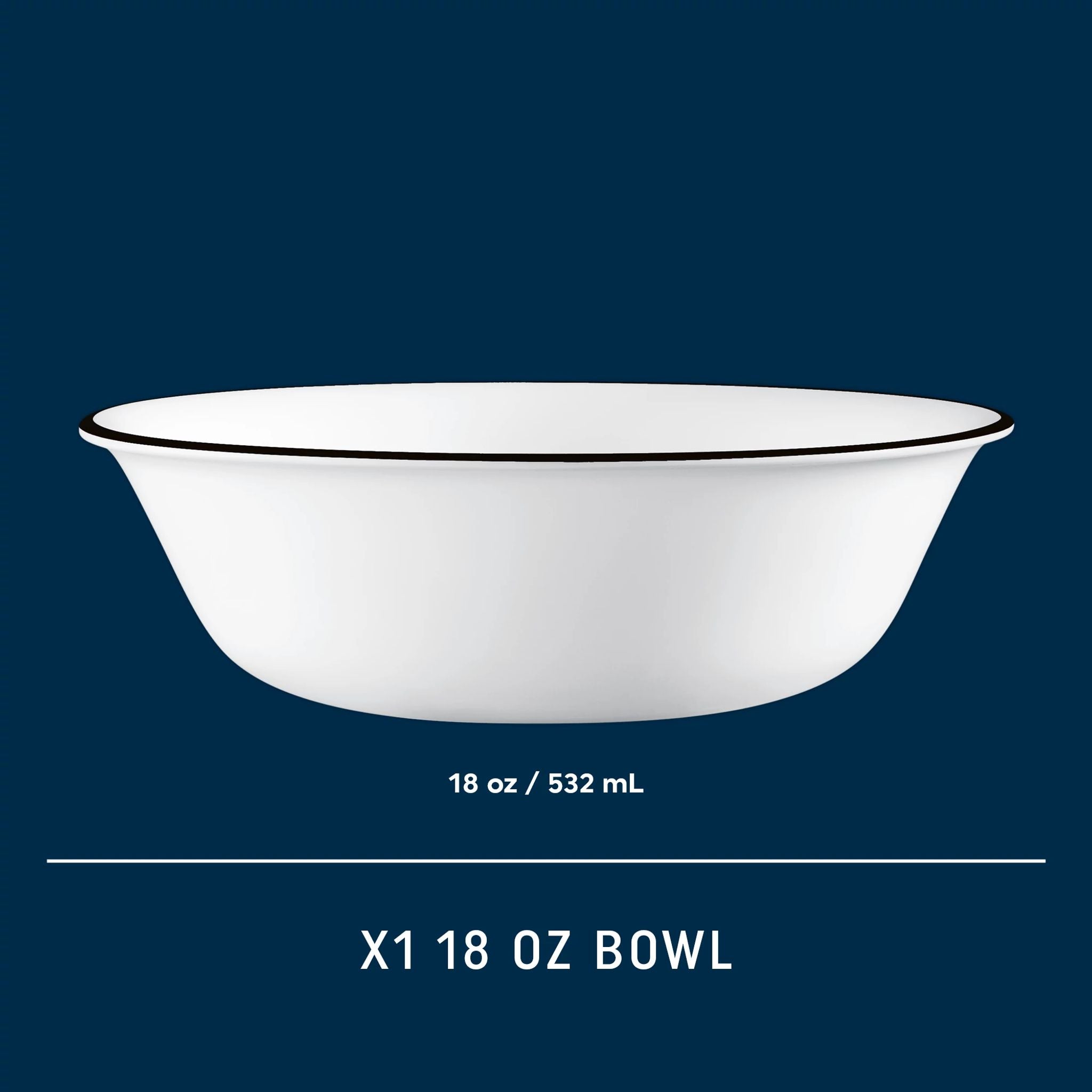 Corelle Black Beads 18 Ounce Cereal Bowl