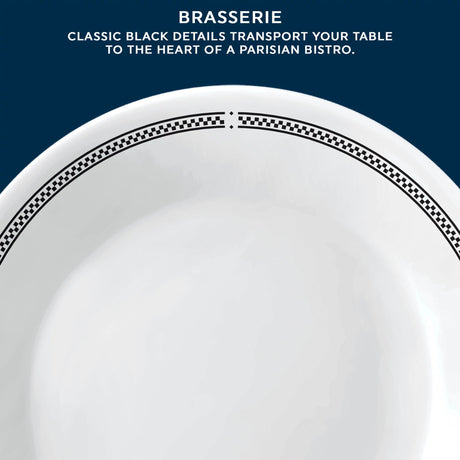  Brasserie appetizer plate with text classic black details transport your table to the heart of a Parisian bistro