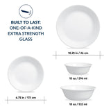  Winter Frost White Dinner &amp; appetizer plates, 18- &amp; 16-oz bowls