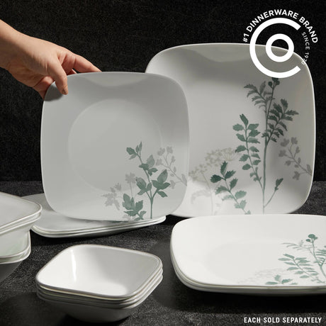  Square Amalie Dinner set shown in set with text #1 dinnerware brand