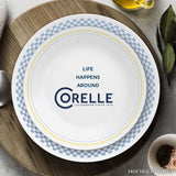  Amelia 8.5" Salad Plate with text life happens around Corelle 