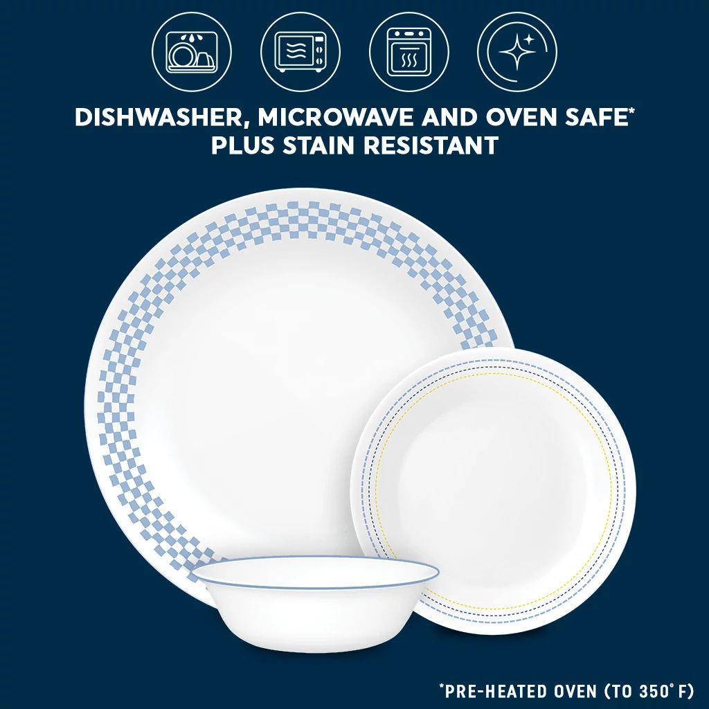  Amelia dinner &amp; appetizer plate and cereal bowl with text dishwsaher microwave &amp; ovensafe plus stain resistant