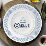  Amelia dinner &amp; appetizer plate with text life happens around Corelle