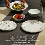  Wildflower dinnerware set on table with food
