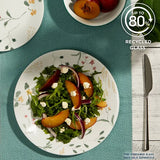  Wildflower Scannter dinner &amp; appetizer plate &amp; cereal bowl with text up to 80% recycled glass