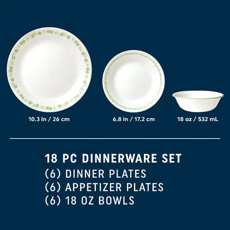  Image of Spring Blossom dinner &amp; appetizer plate &amp; cereal bowl with sizes for each
